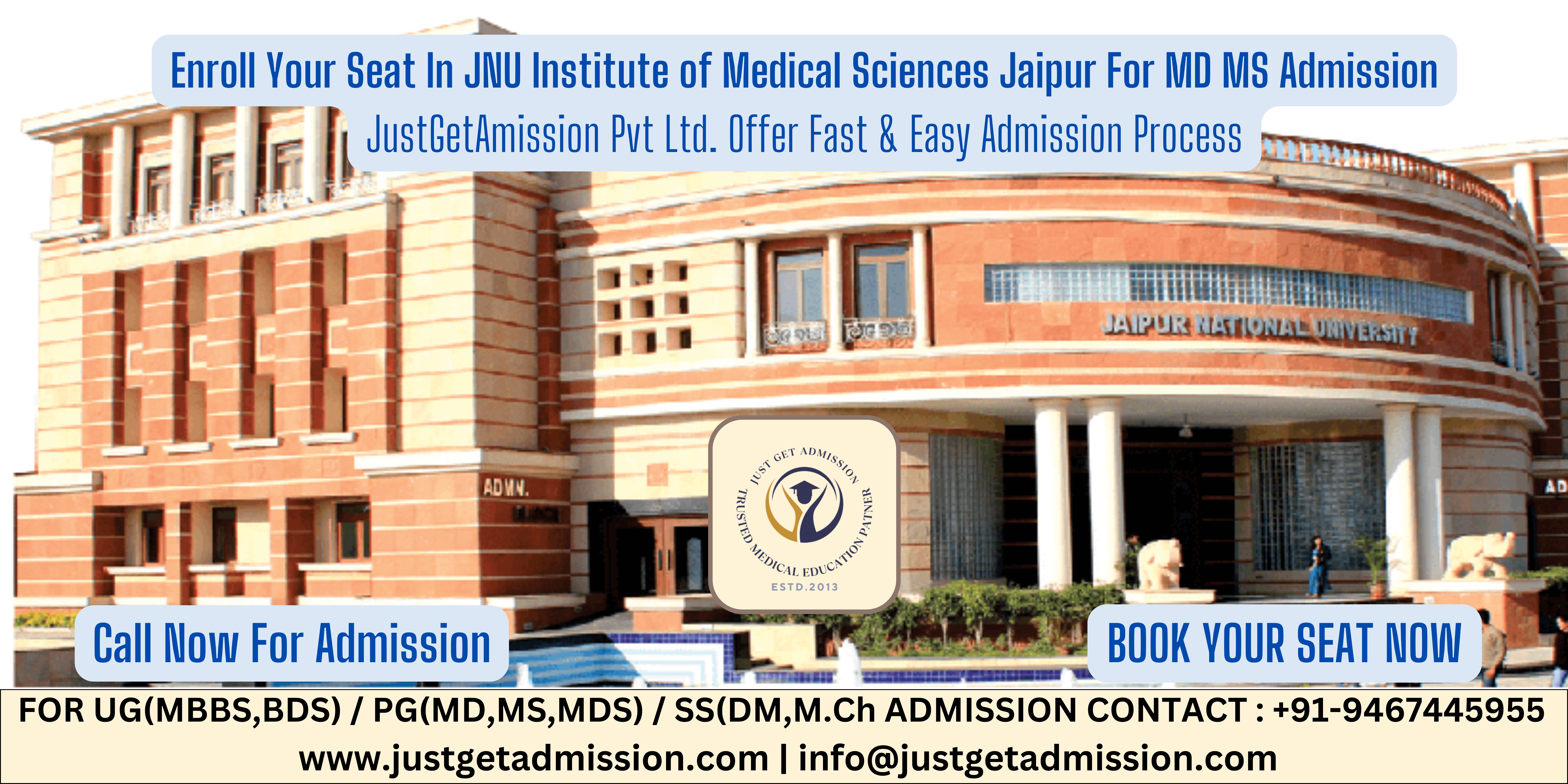 JNU Institute of Medical Sciences Jaipur NEET PG 2024-25 : Admission, Courses, Cut-off, fees, Bond, Stipend etc.